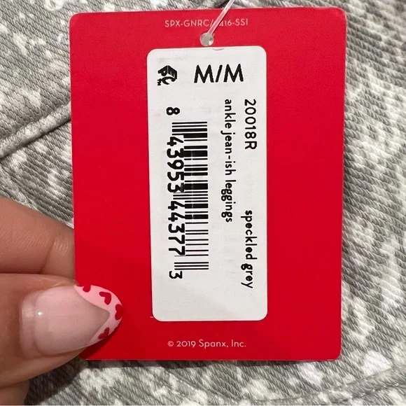 SPANX Ankle Jean-ish Leggings Speckled Grey Skinny Slimming - Picture 8 of 10